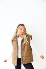 First Frost Puffer Vest-Brown