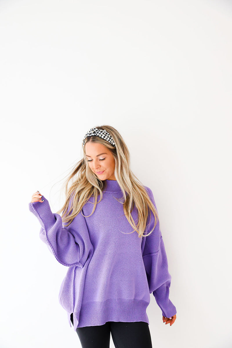 Say Yes Sweater-Deep Lavender