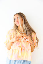 Social Hour Gingham Blouse