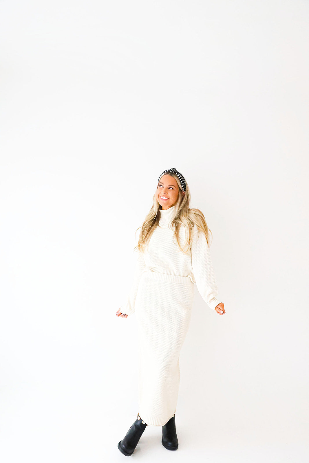 Winter Whimsy Sweater Skirt Set-Cream