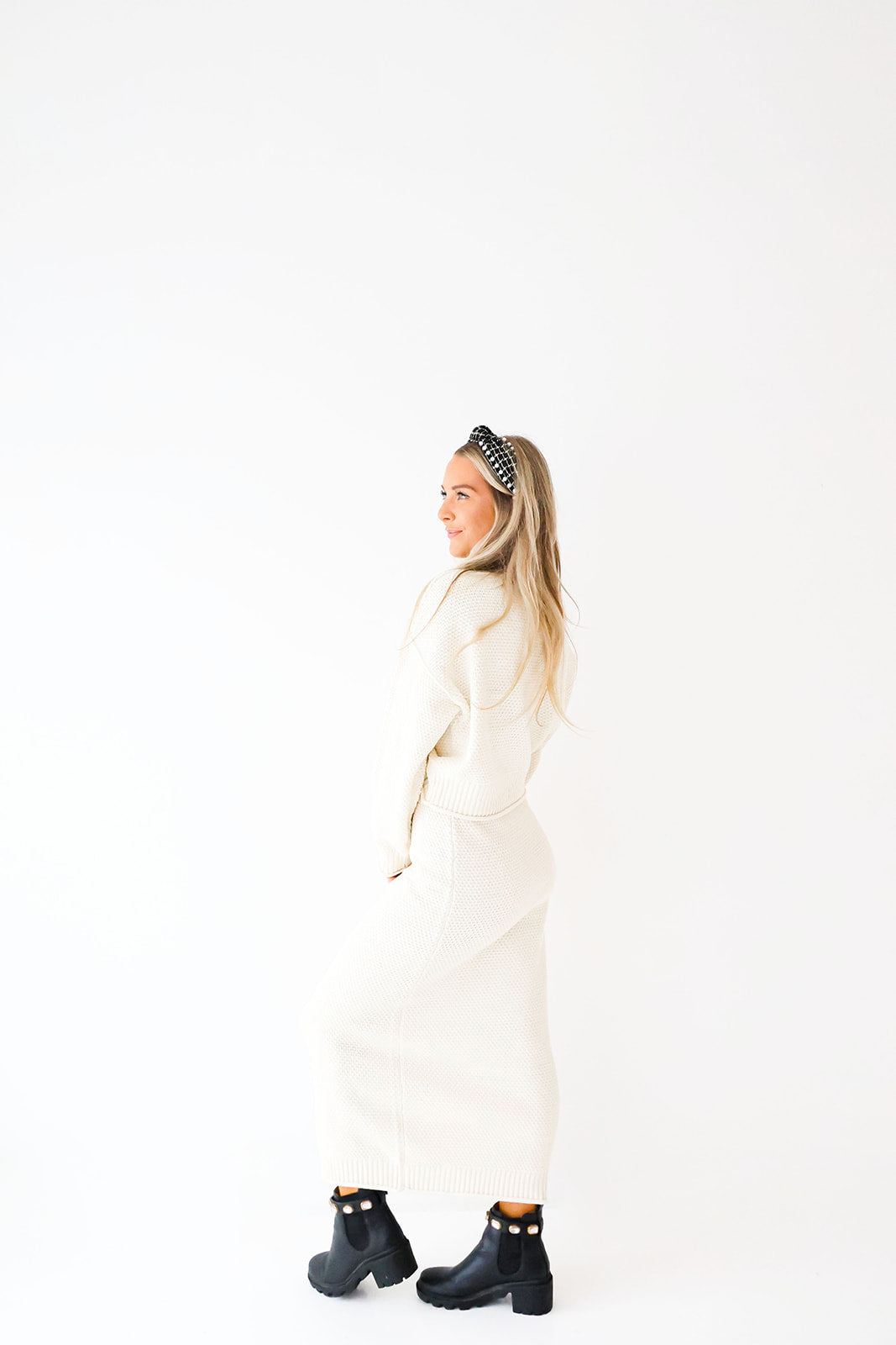 Winter Whimsy Sweater Skirt Set-Cream