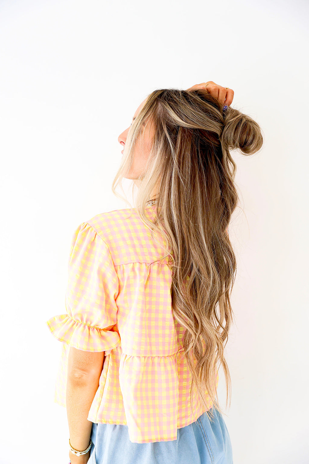 Social Hour Gingham Blouse