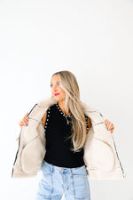 Frostbite Faux Leather Shearling Coat-Black