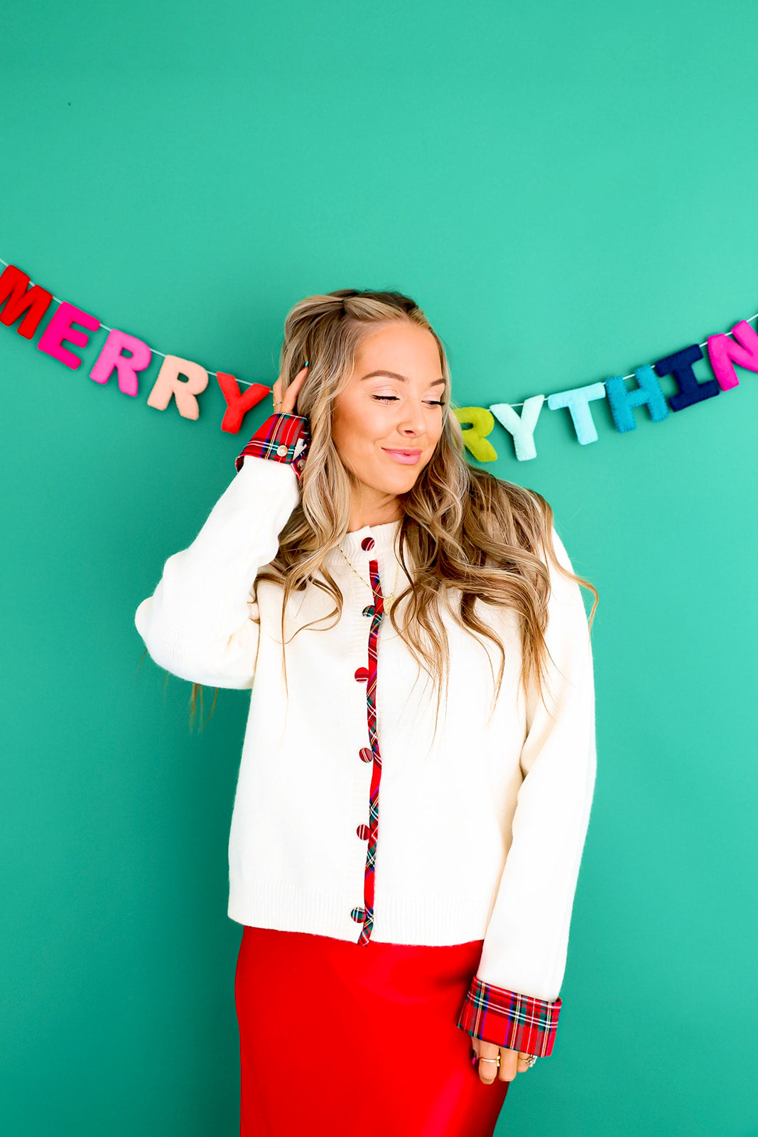 Plaid Tidings Cardigan