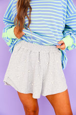 Lounge Luxe Pearl Embellished Skort- Gray