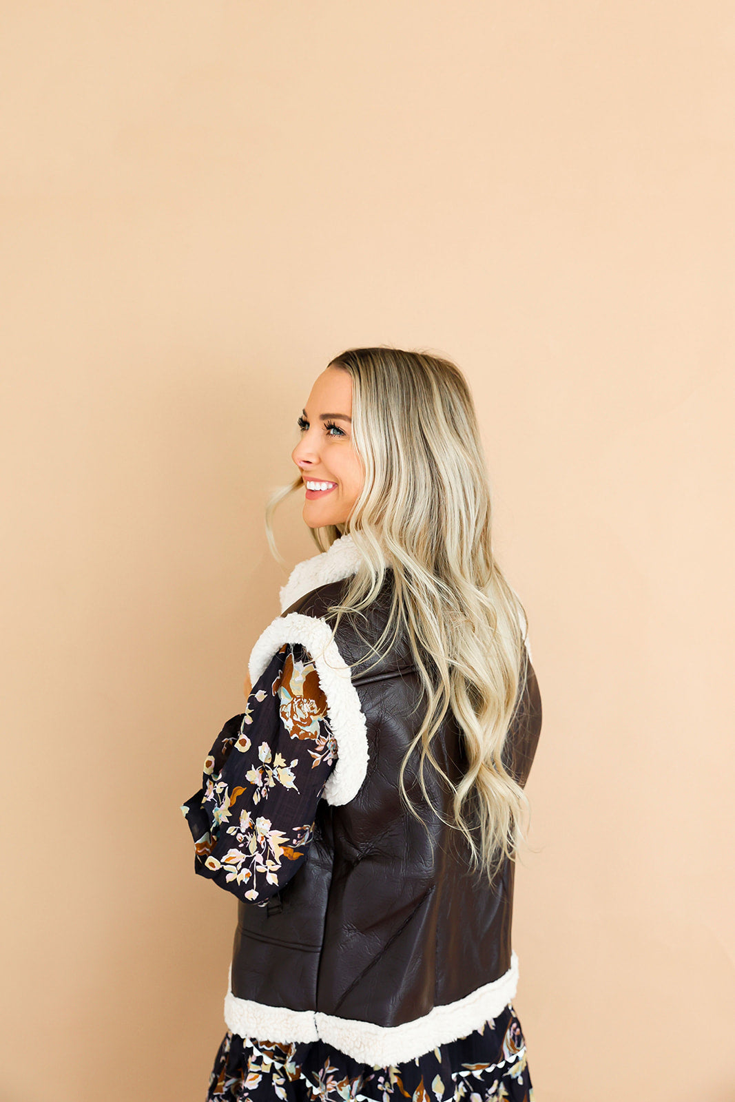 Feeling Trendy Faux Leather Shearling Vest