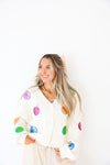 Sequin Ornaments Cardigan-Ivory