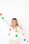 Sequin Ornaments Cardigan-Ivory