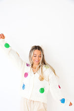 Sequin Ornaments Cardigan-Ivory