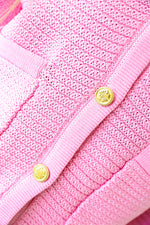 Peony Pink Button Up Sweater