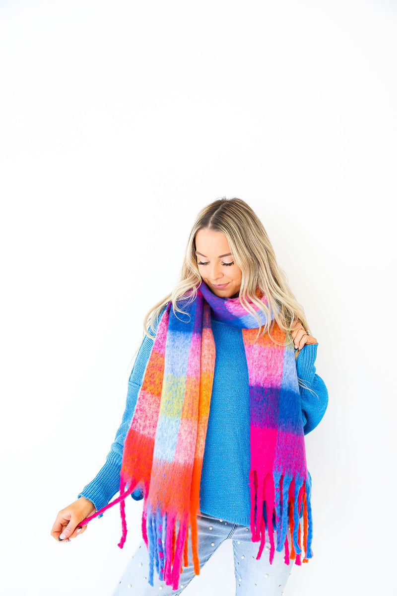 Keeping Cozy Rainbow Scarf