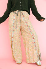 Patchwork Poetry Pants- Sand