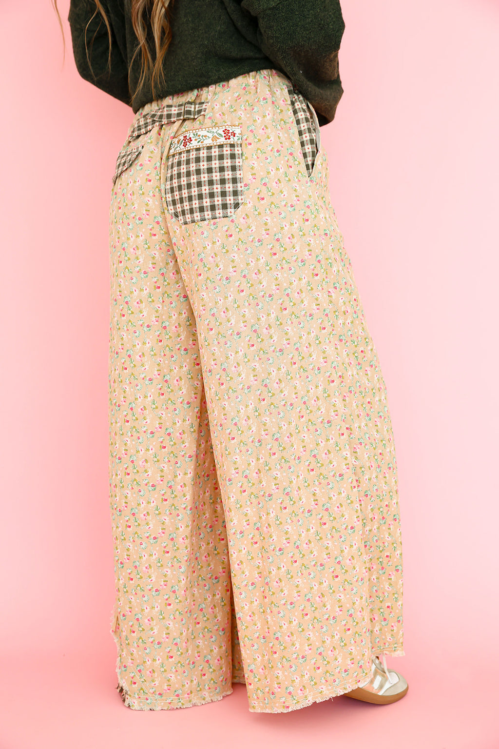 Patchwork Poetry Pants- Sand