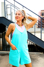 Sunny Days Romper-Bright Blue