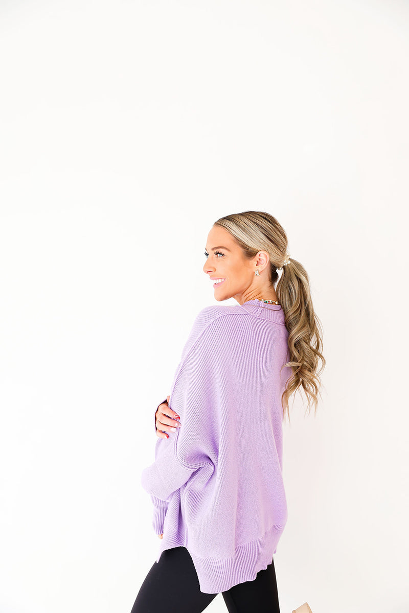 Say Yes Sweater-Lavender