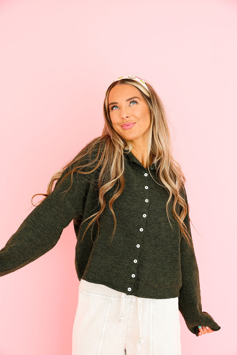 Cozy On Up Sweater- Green