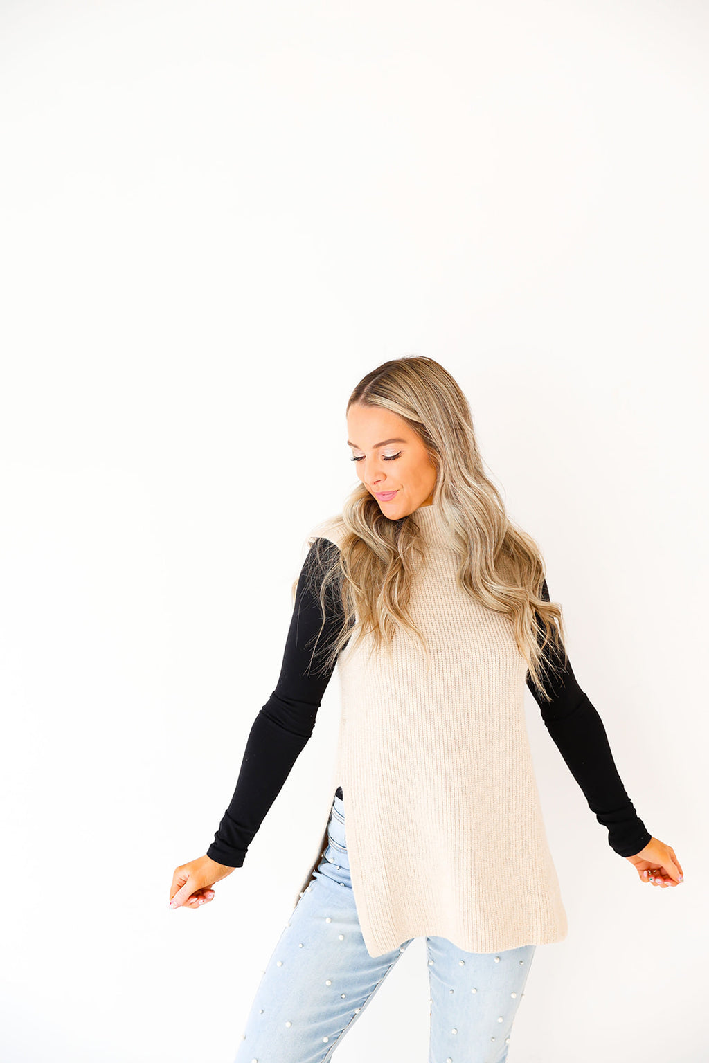 Layer Me Up Sweater Vest-Taupe