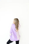 Lucky In Lavender Thermal Henley Sweatshirt