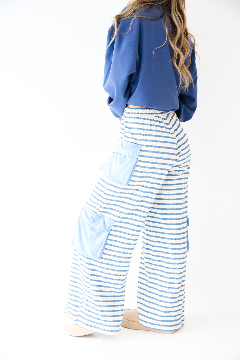 Secret To Life Striped Pants-Blue