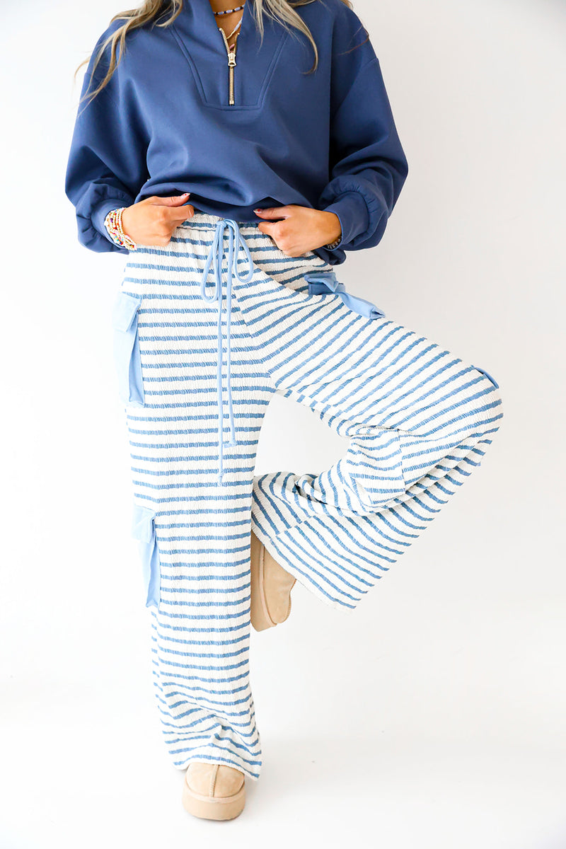 Secret To Life Striped Pants-Blue