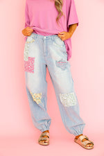 Patchwork Play Denim Joggers
