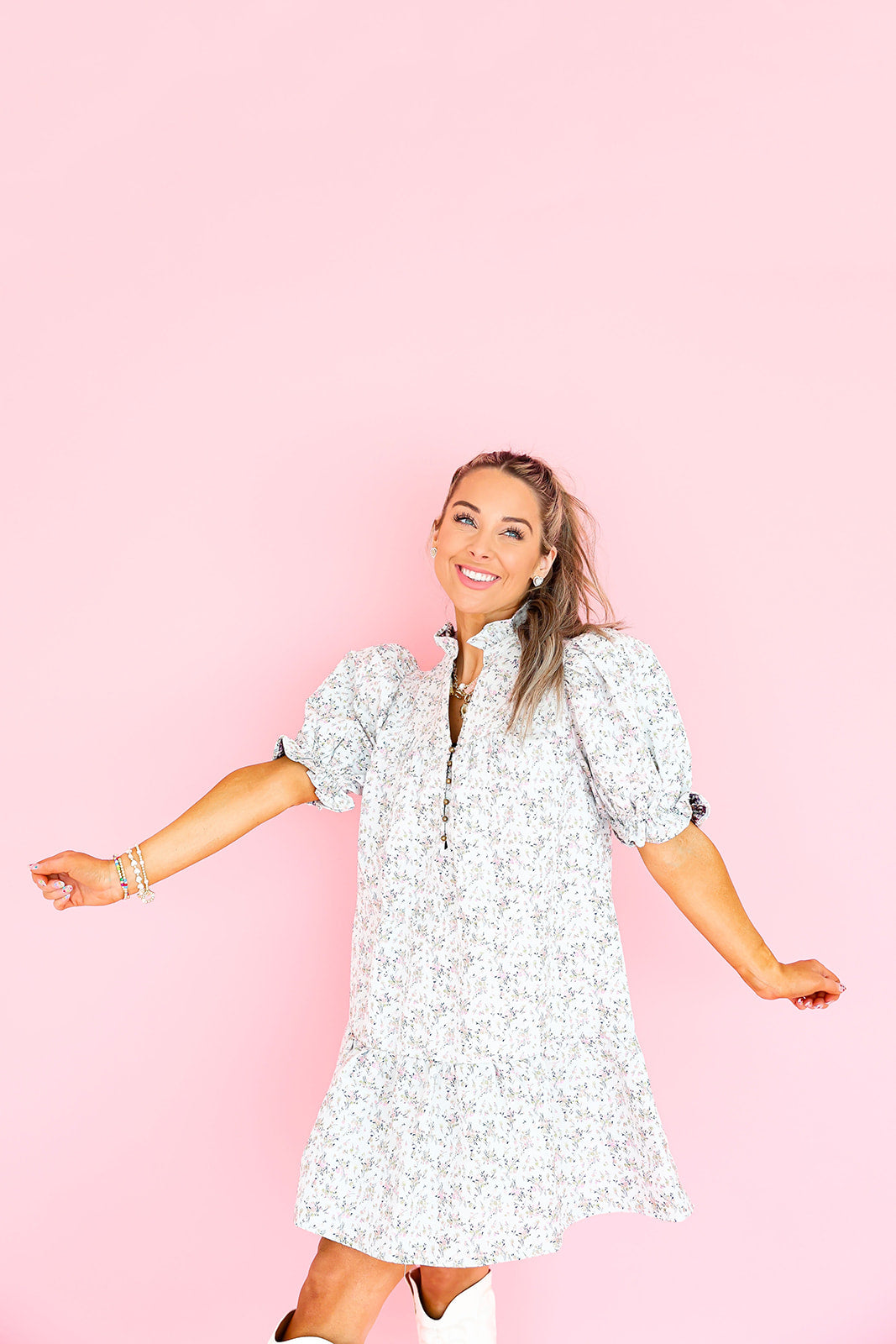 Cue The Charm Floral Dress