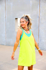 Step It Up Athletic Dress-Lime