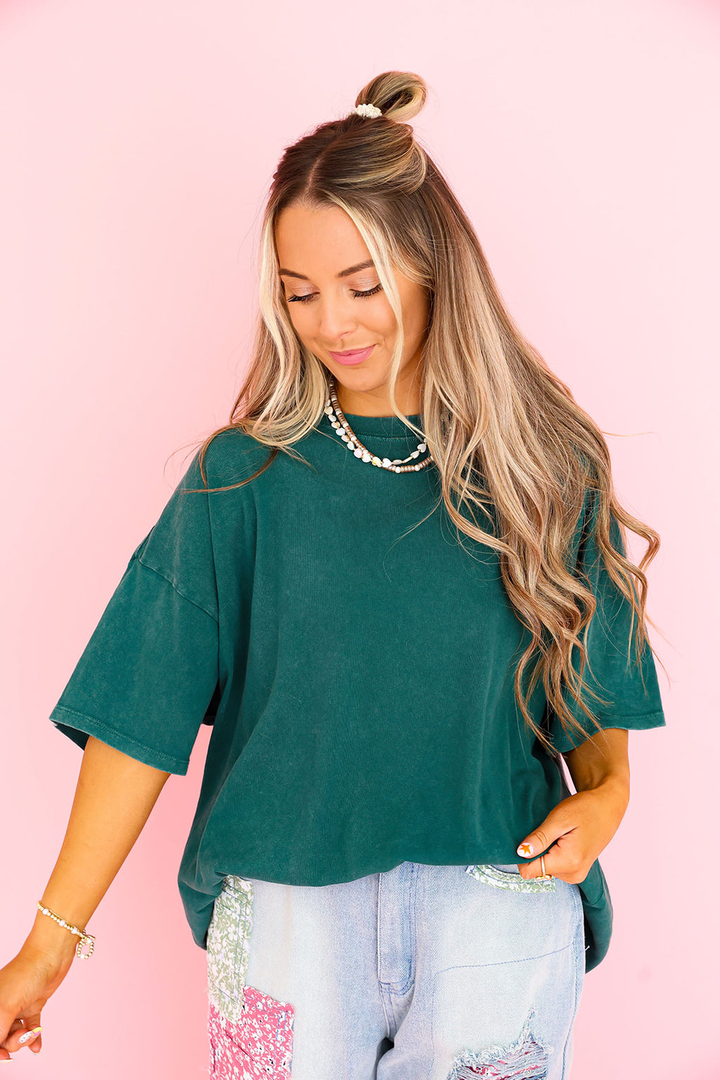 Simple & Sweet Tee- Deep Green