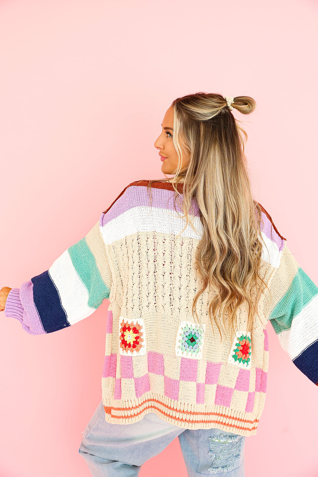 Fun This Fall Cardigan- Almond Multi