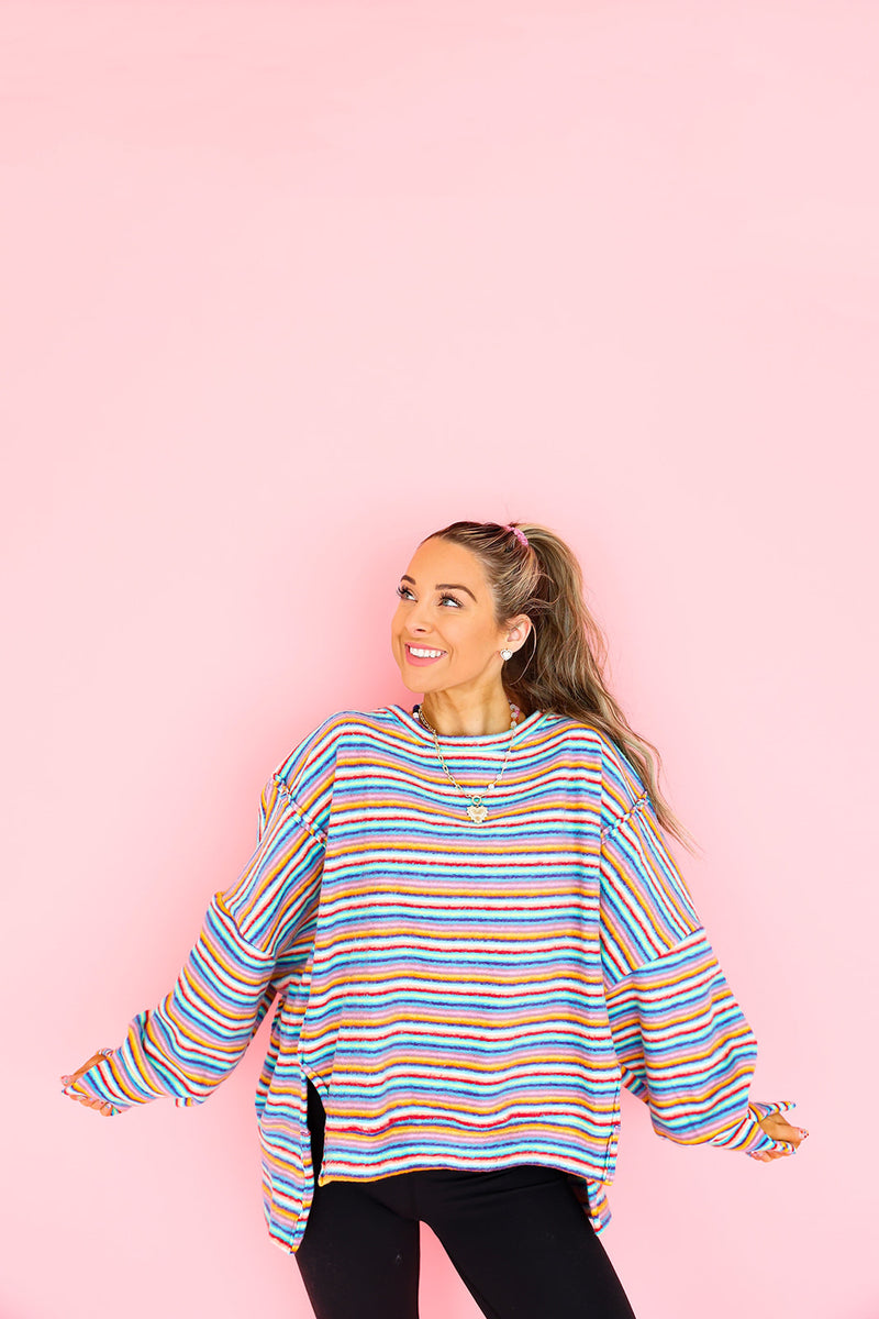 Having A Time Striped Pullover Top