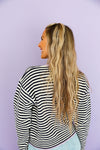 On the Line Cardigan-Midnight/Lavender Combo