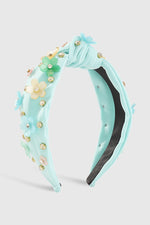 Floral Crystal Headband-Baby Blue