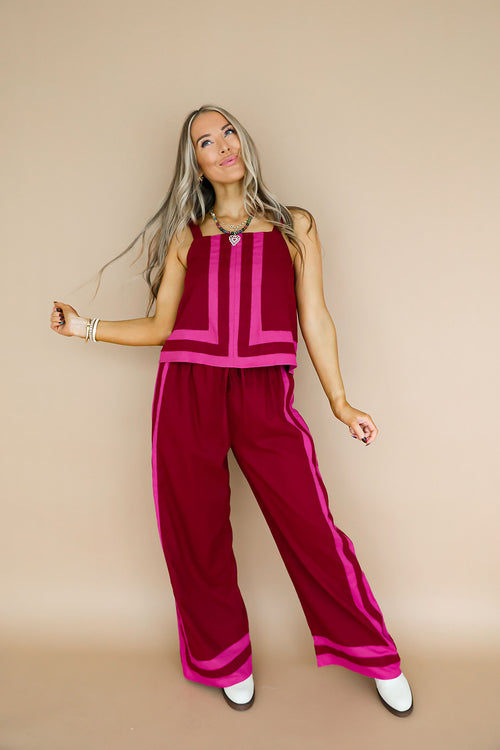 Cheers to Chic Set – Burgundy/Pink