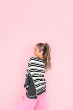 Stripe A Pose Pullover-Black/White RESTOCK