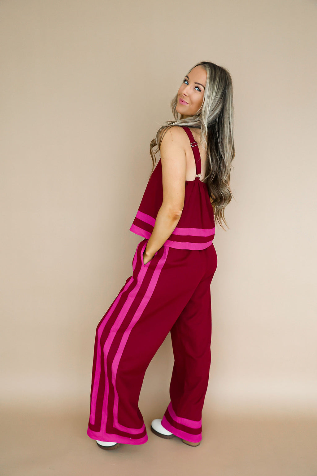 Cheers to Chic Set – Burgundy/Pink