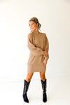 Having A Moment Sweater Dress-Taupe