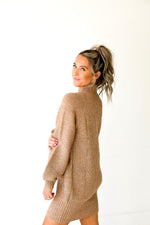 Having A Moment Sweater Dress-Taupe