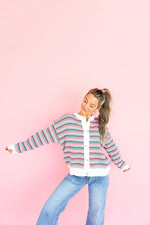 Happy Go Lucky Striped Cardigan Top