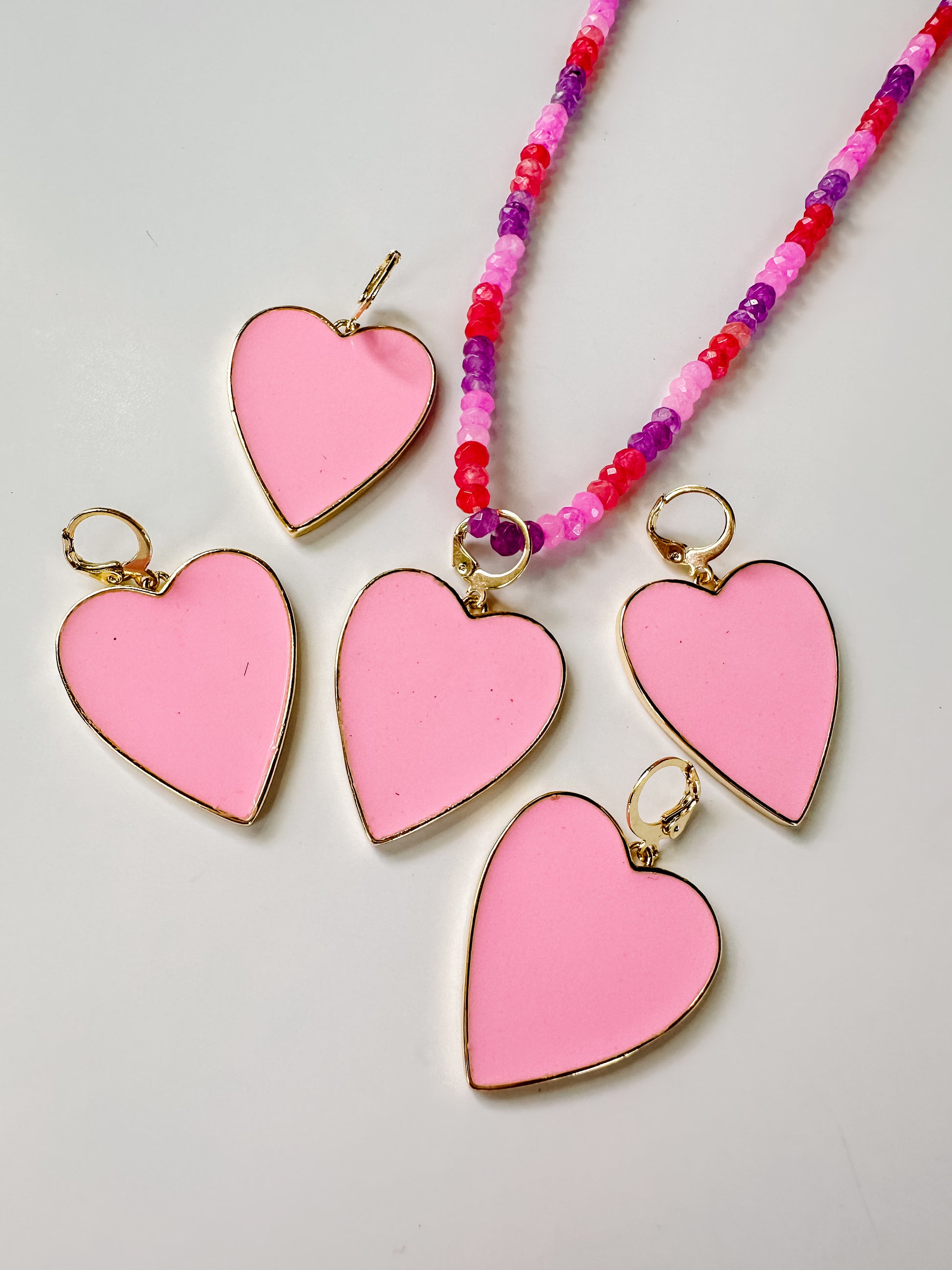 Large Pink Heart Charm