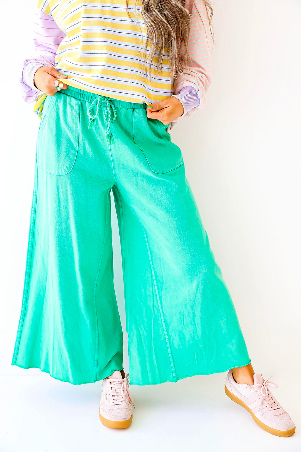 Color Crush Wide Leg Pant – Evergreen