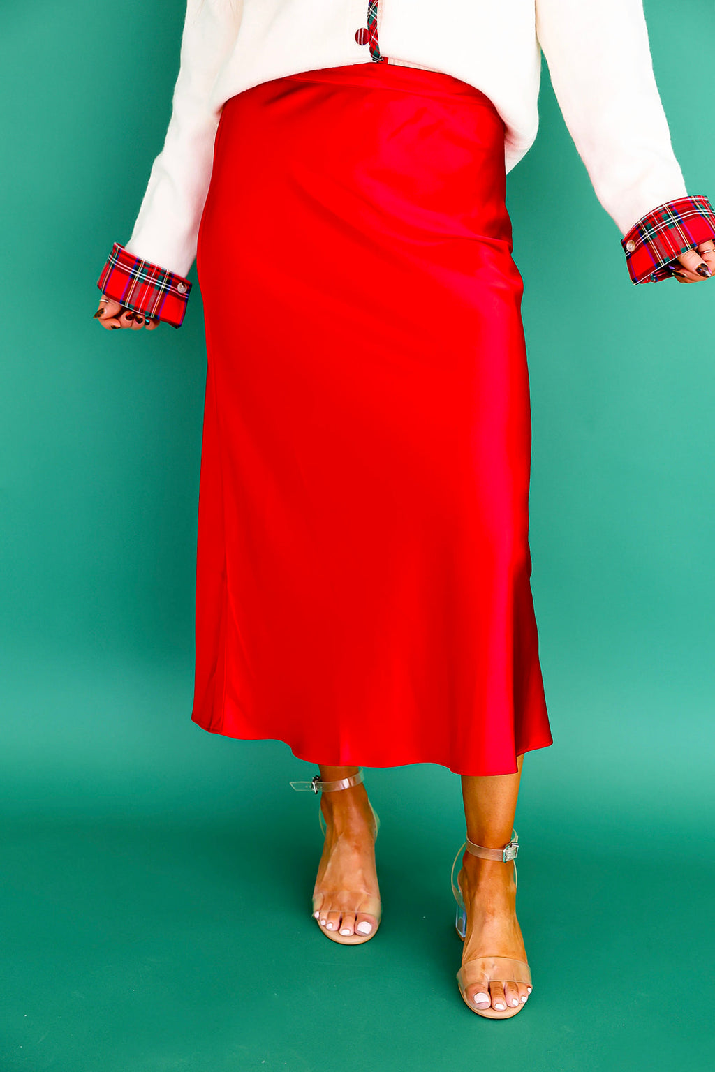 Holiday Glow Skirt- Red