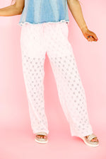 Daisy Days Eyelet Pant-Lt Pink