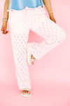 Daisy Days Eyelet Pant-Lt Pink