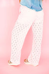 Daisy Days Eyelet Pant-Lt Pink