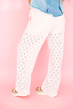 Daisy Days Eyelet Pant-Lt Pink