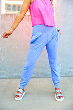 Walk My Way Buttersoft Joggers-Blue Hyacinth