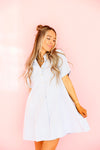 The Hamptons Mini Dress-Lt Blue