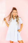 The Hamptons Mini Dress-Lt Blue