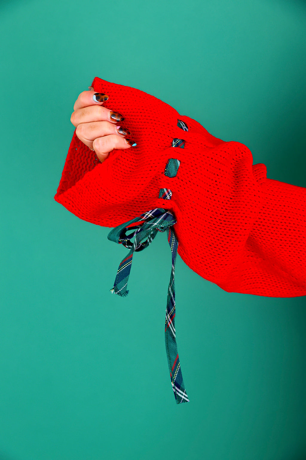 Holly Prep Plaid Trim Sweater