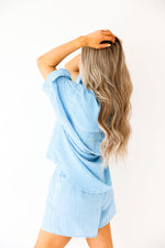 Going For Gingham Textured Set-Blue